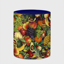 Кружка 3D Вкусные Летние Фрукты, цвет: 3D-белый + синий — фото 2