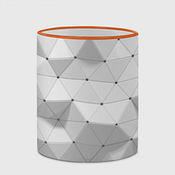 Кружка 3D Полигональный объёмный паттерн, цвет: 3D-оранжевый кант — фото 2