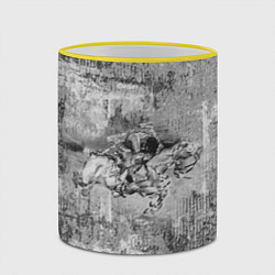 Кружка 3D Михаил Врубель - скачущий всадник post-art, цвет: 3D-желтый кант — фото 2