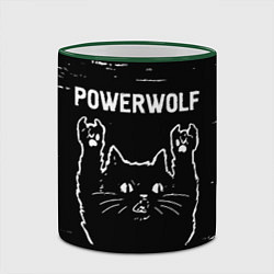 Кружка 3D Группа Powerwolf и Рок Кот, цвет: 3D-зеленый кант — фото 2