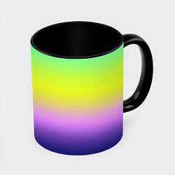 Кружка 3D Разноцветный размытый фон градиент, цвет: 3D-белый + черный