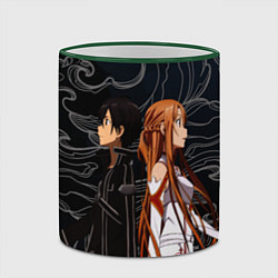 Кружка 3D Кирито и Асуна - Sword Art Online, цвет: 3D-зеленый кант — фото 2