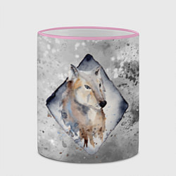 Кружка 3D Снежный волк 3D, цвет: 3D-розовый кант — фото 2
