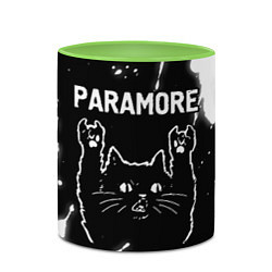 Кружка 3D Группа Paramore и Рок Кот, цвет: 3D-белый + светло-зеленый — фото 2