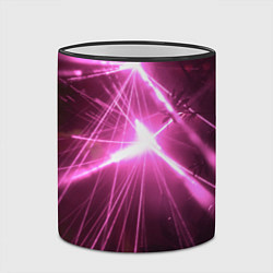 Кружка 3D Неоновые лазеры во тьме - Розовый, цвет: 3D-черный кант — фото 2