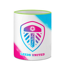 Кружка 3D Leeds United Neon Gradient, цвет: 3D-светло-зеленый кант — фото 2