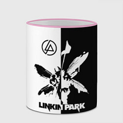 Кружка 3D Linkin Park логотип черно-белый, цвет: 3D-розовый кант — фото 2