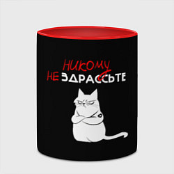Кружка 3D Неприветливый кот, цвет: 3D-белый + красный — фото 2