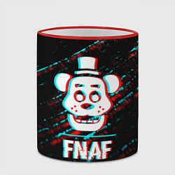 Кружка 3D FNAF в стиле Glitch Баги Графики на темном фоне, цвет: 3D-красный кант — фото 2