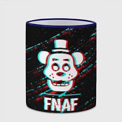 Кружка 3D FNAF в стиле Glitch Баги Графики на темном фоне, цвет: 3D-синий кант — фото 2