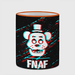 Кружка 3D FNAF в стиле Glitch Баги Графики на темном фоне, цвет: 3D-оранжевый кант — фото 2