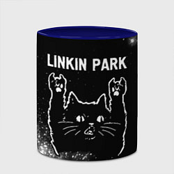 Кружка 3D Группа Linkin Park и Рок Кот, цвет: 3D-белый + синий — фото 2