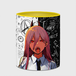 Кружка 3D ПАУЭР Демон Человек бензопила, цвет: 3D-белый + желтый — фото 2