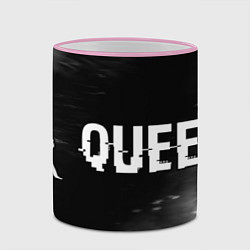 Кружка 3D Queen Glitch на темном фоне, цвет: 3D-розовый кант — фото 2