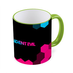 Кружка 3D Resident Evil Neon Gradient, цвет: 3D-светло-зеленый кант