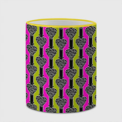 Кружка 3D Striped multicolored pattern Сердце, цвет: 3D-желтый кант — фото 2