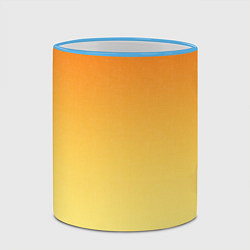 Кружка 3D Оранжевый, желтый градиент, цвет: 3D-небесно-голубой кант — фото 2