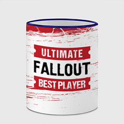Кружка 3D Fallout: красные таблички Best Player и Ultimate, цвет: 3D-синий кант — фото 2