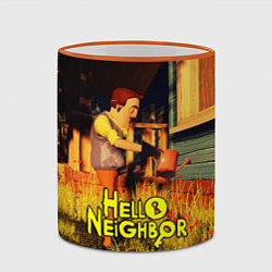 Кружка 3D Hello Neighbor Привет сосед Сосед поливает, цвет: 3D-оранжевый кант — фото 2