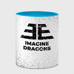 Кружка 3D Imagine Dragons с потертостями на светлом фоне, цвет: 3D-белый + небесно-голубой — фото 2