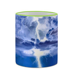 Кружка 3D Разряд молнии над океаном, цвет: 3D-светло-зеленый кант — фото 2