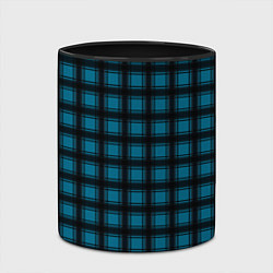 Кружка 3D Black and blue plaid, цвет: 3D-белый + черный — фото 2