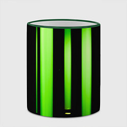 Кружка 3D Абстрактные неоновые колбы с кислотой - Зелёный, цвет: 3D-зеленый кант — фото 2