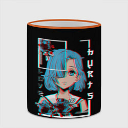 Кружка 3D Love Anime Girl Flowers, цвет: 3D-оранжевый кант — фото 2
