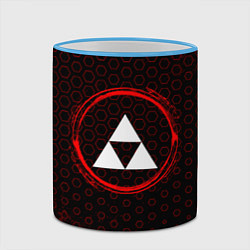 Кружка 3D Символ Zelda и краска вокруг на темном фоне, цвет: 3D-небесно-голубой кант — фото 2