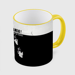 Кружка 3D With The Beatles Битломания, цвет: 3D-желтый кант