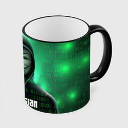 Кружка 3D Russian hacker green, цвет: 3D-черный кант