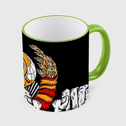 Кружка 3D Герб СССР на черном фоне, цвет: 3D-светло-зеленый кант