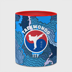 Кружка 3D ТХЭКВОНДО ITF МОРСКИЕ ВОЛНЫ, цвет: 3D-белый + красный — фото 2