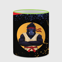 Кружка 3D Карате горилла, цвет: 3D-светло-зеленый кант — фото 2