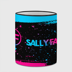 Кружка 3D Sally Face - neon gradient: надпись и символ, цвет: 3D-черный кант — фото 2