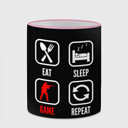 Кружка 3D Eat, sleep, Counter Strike, repeat, цвет: 3D-розовый кант — фото 2