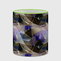 Кружка 3D Полигональный абстрактный: бежевый, коричневый, си, цвет: 3D-светло-зеленый кант — фото 2