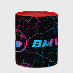 Кружка 3D BMW - neon gradient: надпись и символ, цвет: 3D-белый + красный — фото 2