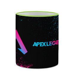 Кружка 3D Apex Legends - neon gradient: надпись и символ, цвет: 3D-светло-зеленый кант — фото 2