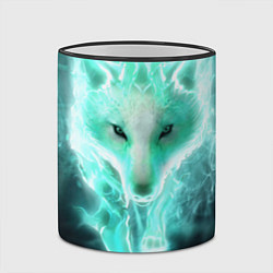 Кружка 3D Волк из света, цвет: 3D-черный кант — фото 2