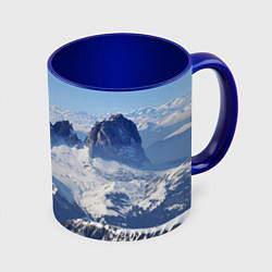 Кружка 3D Гряда снежных вершин, цвет: 3D-белый + синий