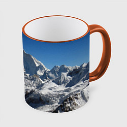Кружка 3D Канченджанга, Гималаи, 8 586 м, цвет: 3D-оранжевый кант