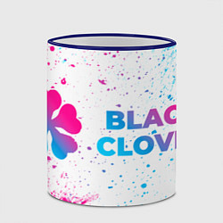 Кружка 3D Black Clover neon gradient style: надпись и символ, цвет: 3D-синий кант — фото 2