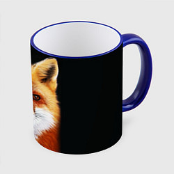 Кружка 3D Лиса рыжулька, цвет: 3D-синий кант