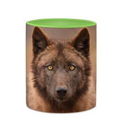 Кружка 3D Молодой волк, цвет: 3D-белый + светло-зеленый — фото 2