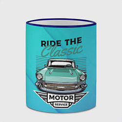 Кружка 3D Ride the classic - ретро авто, цвет: 3D-синий кант — фото 2