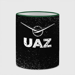 Кружка 3D UAZ с потертостями на темном фоне, цвет: 3D-зеленый кант — фото 2