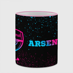 Кружка 3D Arsenal - neon gradient: надпись и символ, цвет: 3D-розовый кант — фото 2