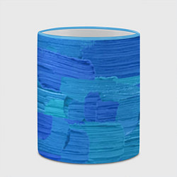 Кружка 3D Синие мазки краски, цвет: 3D-небесно-голубой кант — фото 2