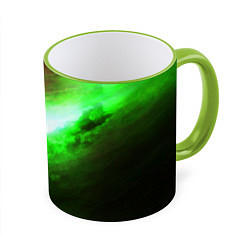 Кружка 3D Зеленый космос бесконечность, цвет: 3D-светло-зеленый кант